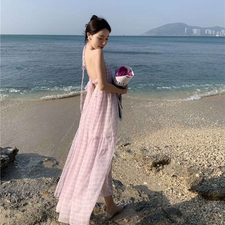the-seaside-resort-beach-dress-sexy-backless-wind-lilac-posed-dust-chiffon-dress