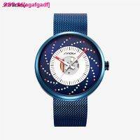 Agafgadf Sinobi-Relógio De Quartzo Vortex Masculino Pulseira Malha Aço Inoxidável Luminosa E Elegante Com Placa Do Mostrador 44Mm