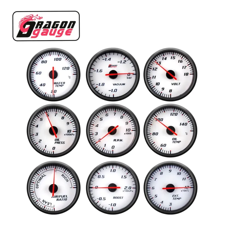 DRAGON 」60Mm Tachometer Boost Voltmeter Air Fuel Ratio EGT Gauge Vacuum