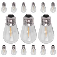 15 Pack 3V LED S14 Replacement Light Bulbs Shatterproof Outdoor Solar String Light Bulbs Warm White