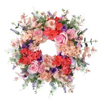 Artificial Hydrangea Door Wreath,Colorful Floral Wreath, for Front Door Living Room Wall Garden Wedding Festival Decor