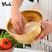 Stainless Steel Drain Basket Bowl Washing Kitchen Strainer Noodles Vegetables Kitchen Utensils Beans Sieve Fruit Cleaning Tools Drawstring Bags