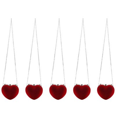 5X Heart Shaped Diamonds Women Evening Bags Chain Shoulder Purse Day Clutches Evening Bags for Party Wedding