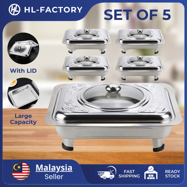 Hlfactory Pcs Set Stainless Steel Four Leg Stove Buffet Square Stove