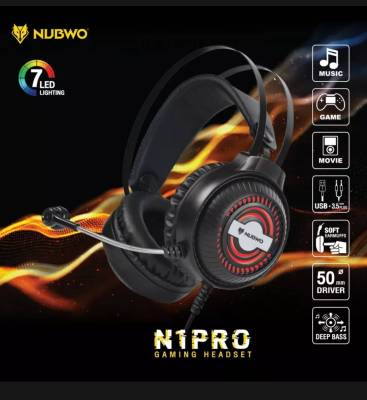 NUBWO หูฟังเกมมิ่ง (สีดำ) รุ่น N1 PRO