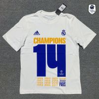 [สินค้ามีในสต็อก] เสื้อที่ระลึก 14 แชมป์แชมเปียนส์ลีก 2022 เรอัลมาดริด S-5XL