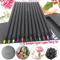 12 Pcs New High Quality Pencil Packaging 12 Different Colours Colored Pencils Kawaii School Black Wooden Pencils Fast Delivery Drawing Drafting