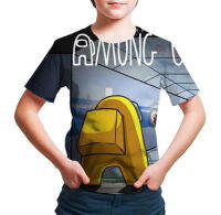 [In stock] ฤดูร้อน 2022 เกม Among Us3D พิมพ์ลายแขนสั้น T เสื้อเชิ้ตเสื้อทรงหลวมแฟชั่นสไตล์เกาหลีสำหรับเด็กชายและเด็กหญิง