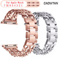 สายรัดข้อมือสแตนเลสสตีล Apple Watch,สายรัดข้อมือโลหะสำหรับ I Watch SE 5 4 3 2 1ขนาด41มม. 45มม. 38มม. 42มม. 40มม. 44มม.