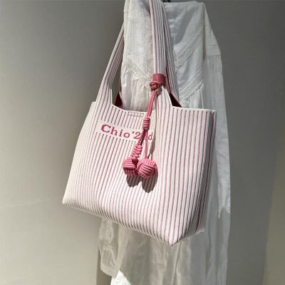 ▨☃ Nanfeng Chio2nd pink wave tote bag 2023 new big bag womens summer minority designer shoulder bag