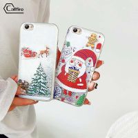 Callfire เคสใส่โทรศัพท์เรียกเข้าสำหรับ Vivo Y66 Y65 Y67 Y81 Y83 Y81i Y79 V7 Plus Y75 V5 Lite 1609 1812 1808 1803 คริสต์มาสกวางน่ารักซานตาคลอสรูปแบบต้นคริสต์มาสเปลือกทรายไก่