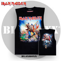 Blaxroxx เสื้อวง ลิขสิทธิ์แท้ Iron Maiden (SL-IRM011) เสื้อยืดคอกลมแขนกุด ผ้า Cotton100