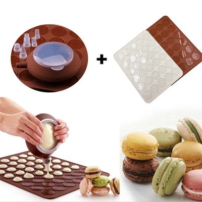 【YF】 New Silicone Macaron Pot Sheet Mat Nozzles Set Macaroon Baking Mold Oven Decorative Cake Muffin Pastry Mould Tools