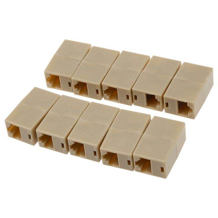 10 X CAT5 RJ45 Network Cable Extender Plug Coupler Joiner Splitter