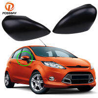 POSSBAY Car Rear View Mirror Cover Matte Black Fit for Ford Fiesta Sedan Hatchback S SE SEL SES ST Titanium 2011-2017 Exterior