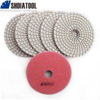 SHDIATOOL 6pcs 4 3000 Stone Wet Polishing Pad Diamond Flexible Polishing Pads For Stone Ceramic Tile White Bond No Color Fade