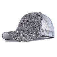 HOT★Glitter หางม้า Topi Jala ผู้ชายผู้หญิงเบสบอลหมวกปรับหญิง Sequins Shine กีฬาเต้นรำฤดูร้อน Sun Bun หมวกหมวกกลางแจ้ง