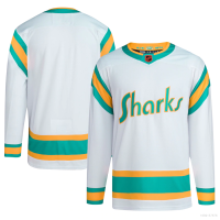 NHL San Jose Sharks Jersey White Retro Tshirts Long Sleeve Fans Sports Tops Plus Size