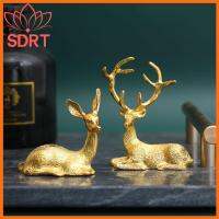 หุ่นเหล็กสำหรับเครื่องประดับโต๊ะงานฝีมือ1คู่ของขวัญรูปปั้น Elk Deer ที่ใช้ตกแต่งภายนอกเครื่องประดับแบบนอร์ดิกศิลปะวินเทจ