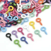 100pcs Small Tiny Mini Eye Pins Eyepins Hooks Eyelets Screw Threaded Gold Clasps Hooks DIY Pendant For Jewelry Making