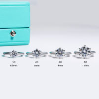 AnuJewel 2ct 3ct 5ct D สี Moissanite แหวนหมั้นสำหรับผู้หญิง925เงินสเตอร์ลิงชุบทอง Solitaire แหวนขายส่ง