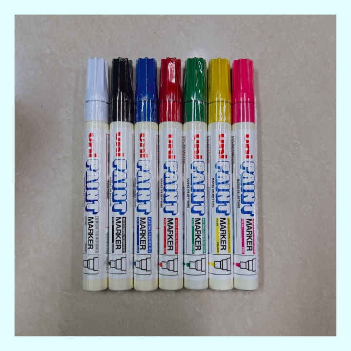 ปากกายูนิเพ้น-ปากกาขีดเหล็ก-px-20-กล่อง-10-ด้าม-สีแดง-สีเขียว-สีขาว-สีน้ำเงิน-สีเหลือง-สีชมพู-สีดำ-สีฟ้า