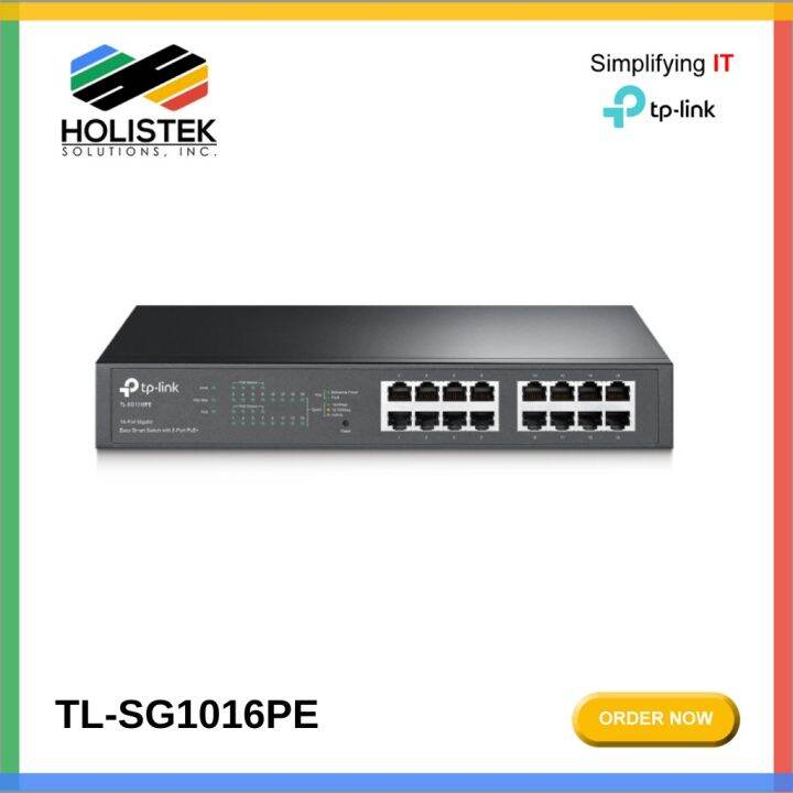 TP-Link 16-Port Gigabit Easy Smart PoE Switch With 8-Port PoE+ (TL ...