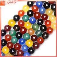 QIAO 94 PCS 8mm คะ ลูกปัดหินธรรมชาติ กลมกลมๆ หินธรรมชาติหิน ลูกปัดโมราธรรมชาติสีสันสดใส 2เส้น สีสันสดใส ลูกปัดหลวมๆ กำไลข้อมือ DIY