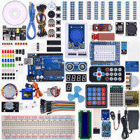 UNO R3โครงการสมบูรณ์ชุดเริ่มต้นเมนบอร์ดอย่างเป็นทางการชิ้นส่วนการปรับเปลี่ยนแน่นอนซีดีสำหรับ Arduino คู่มือสเต็ปเปอร์มอเตอร์อัลตราโซนิกเซนเซอร์และสายจัมเปอร์รวม