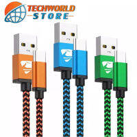 สายชาร์จ USB Type-C 1M/1.8M 1กล่องมี3เส้น สายชาร์จแบบผ้า สายชาร์จแอนดรอยด์ รองรับรุ่น Samsung Galaxy S8 S9 S10 A20 A40 A50,huawei P20 P30, OPPO.VIVO.XIAO MI BY TECHWORLD STORE