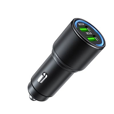 USB คู่ที่ชาร์จแบตในรถ2พอร์ตที่จุดบุหรี่ Charger Adaptor USB อะแดปเตอร์สำหรับ iPhone 12ซัมซุงฮัวเหว่ยเสี่ยวหมี่โทรศัพท์ในรถยนต์ LCZ396ที่ชาร์จแบตในรถ S