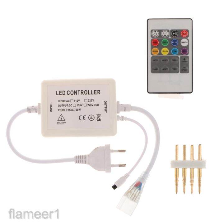 20-key-led-rf-รีโมทควบคุม-rgb-หรี่แสงได้สําหรับสายไฟ-led-220-v-ปลั๊ก-eu