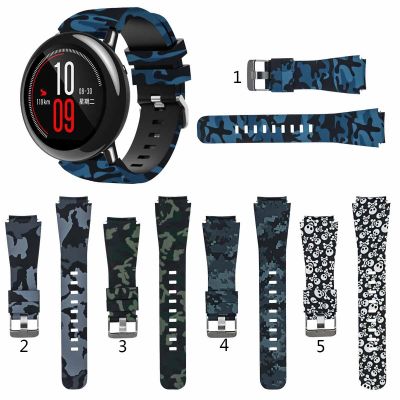 gdfhfj Camo Silicone Strap Band for Huami Amazfit PACE for Huami Amazfit Stratos 2 2S 3 Replacement band 22mm