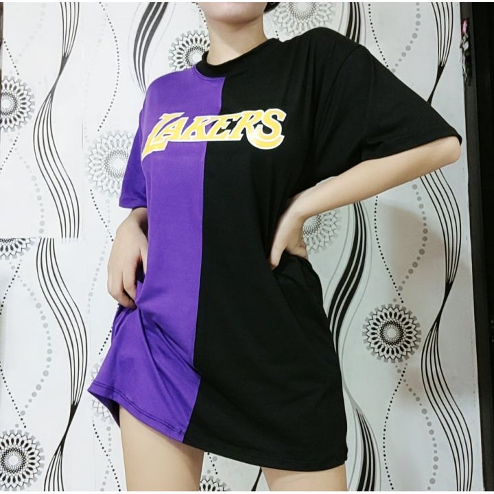 Mens #00 Split Color Custom Two-Tone Classic Purple Black Los Angeles Lakers  T-Shirt 222090-692, Custom Lakers T-Shirt, Mamba Jersey