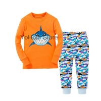 Spring Autumn Cartoon Shark Pyjamas Kids Cotton Pajamas Toddler Children Pajamas Sets Boys Long Sleeve Sleepwear Pyjamas