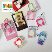 MMLUCK กรอบรูปภาพเคสใส่ของน่ารักการตกแต่งบ้านใส่บัตรรูปภาพเครื่องเขียนในโรงเรียนอัลบั้มภาพขนาดเล็ก1นิ้วอัลบั้มรูปพวงกุญแจโฟโต้การ์ดกรอบรูปจี้ไล่ดาว