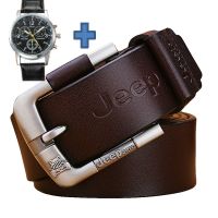 COD SDFERYRTUTYUY 【buy one get one watch】 Cow Leather Belt MenBelt Buckle