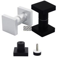 Square Solid Aluminum Glass Single Double Back To Back Door Knob Handle Shower Enclosure Commercial Entry Silver Matte Black