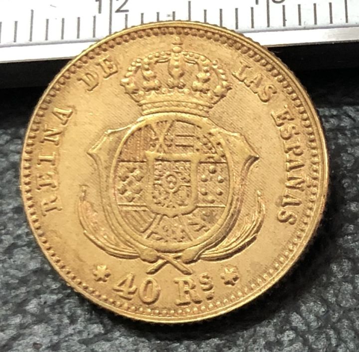 1863สเปน40-reales-isabel-ii-gold-copy-coin