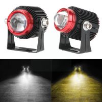 2PCS LED Motorcycle Headlights Dual Color High Low Beam LED Spotlights Universal Auto Lights Auxiliary Lamp For Jeep SUV Ca C3X4