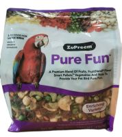 อาหารนก ZuPreem Pure Fun (สุพรีม)ผลไม้รวมพรีเมี่ยม อาหารเม็ด ผัก และถั่ว สำหรับนกแก้วขนาดใหญ่ มาคอร์ อะเมซอน Cockatoos ขนาด907 กรัม