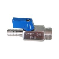 1/8 quot; 1/4 quot; 3/8 quot; 1/2 quot; BSP Male 8 10 12mm Hose Barb Mini Sanitary Ball Valve Homebrew SUS 304 Stainless Steel Blue Hanlde