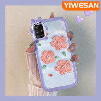 JIUMOO เคส A71ปลอกสำหรับ Samsung เลนส์หลายสีลายดอกไม้มุกแวววาวเคสมือถือผู้หญิงกันกระแทกทนทานต่อการตกและเคสทนต่อการขีดข่วน