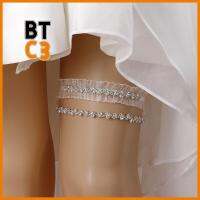 BTC3 เงางาม สายรัดขาลูกไม้ Bling Bling กลิตเตอร์ แหวนต้นขาคริสตัล แฟชั่นสำหรับผู้หญิง ชุดเอี๊ยมสำหรับเจ้าสาว สำหรับผู้หญิง