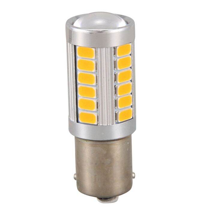 12ชิ้นสีเหลืองอำพัน1156py-bau15s-py21w-led-33smd-รถยนต์หางเลี้ยวเบรกย้อนกลับสัญญาณหลอดไฟ-y