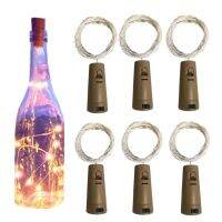 6pcs Wedding Fairy Light LED Holiday Wine Bottle Light With Cork Copper Wire String Lamp Christmas Decoration Including Battery