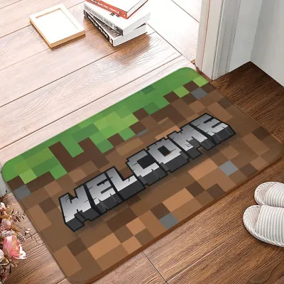 Bathroom Mat Welcome Pixel Gaming Doormat Kitchen Carpet Outdoor Rug Home Decoration