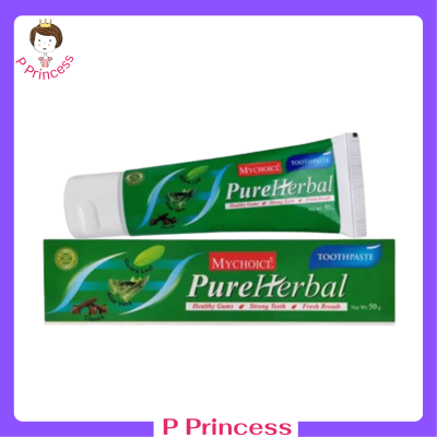ยาสีฟันสมุนไพร มายชอยส์ เพียว เฮอร์เบิล Mychoice Pure Herbal Toothpaste ฟันสะอาด ลมหายใจหอม สดชื่น