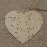 【CC】►  Set of 9 Piece Blank Cut Unfinished Wood Puzzles Making Scrapbook Crafts