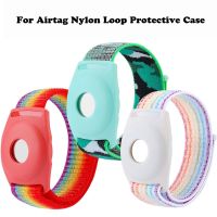 ✑﹉♝ For Apple AirTags Anti Scratch Breathable Nylon Rainbow Bracelet Adjustable Weave Wristband Compatible With For AirTag Bracelet